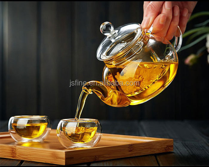 27.5oz 800ml Middle Size Glass Tea Pot Loose Leaf and Blooming Tea Maker Clear Teapot with Removable Infuser