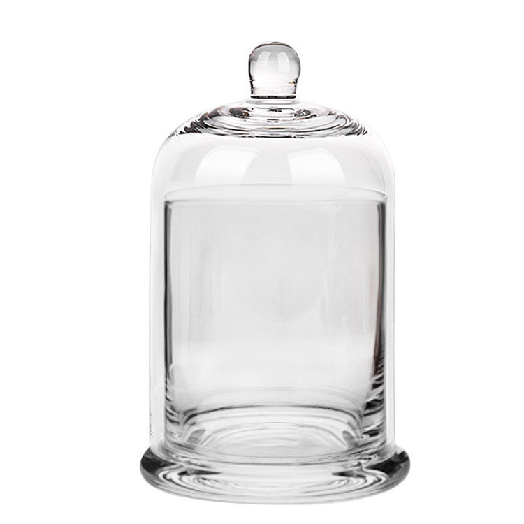 Glass Aromatherapy Expansion Stone Container Jar with Glass Dome Cover Candle Jar Fragrance DIY Candle Making Holder