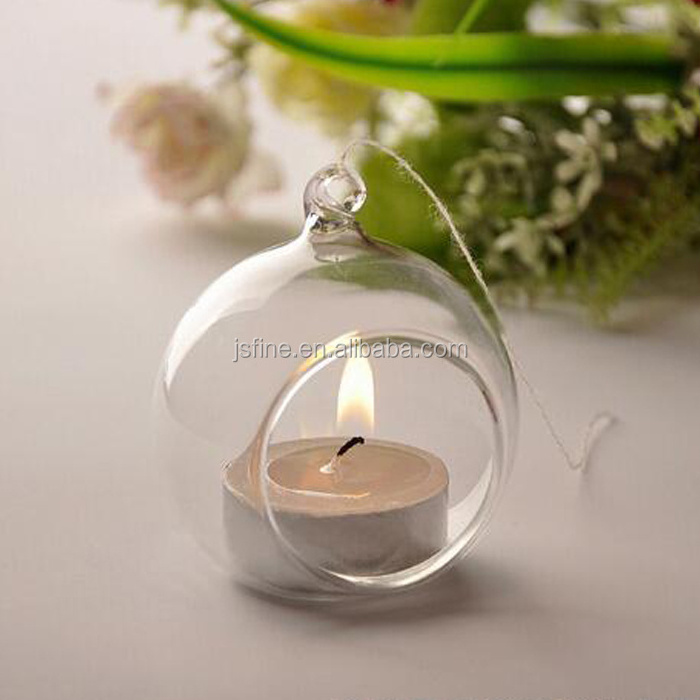 Wholesale Tea Light Flame Glass Orbs Candle Holders Hanging Glass  Ball Plant Terrarium for Garden Wedding Decoration