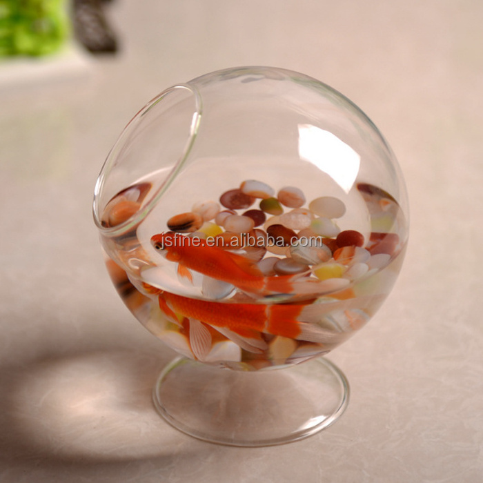 handblown round glass globe fish bowl / glass sphere vase decoration