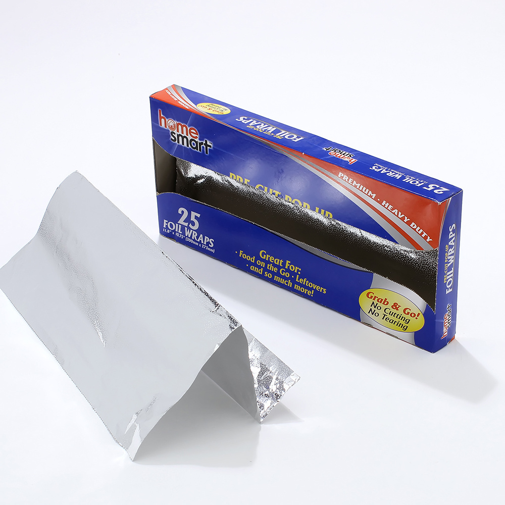 Wholesale Wrap Aluminum Foil Designer Embossed Foodservice Per Cut Pop Up Aluminum Foil Sheets