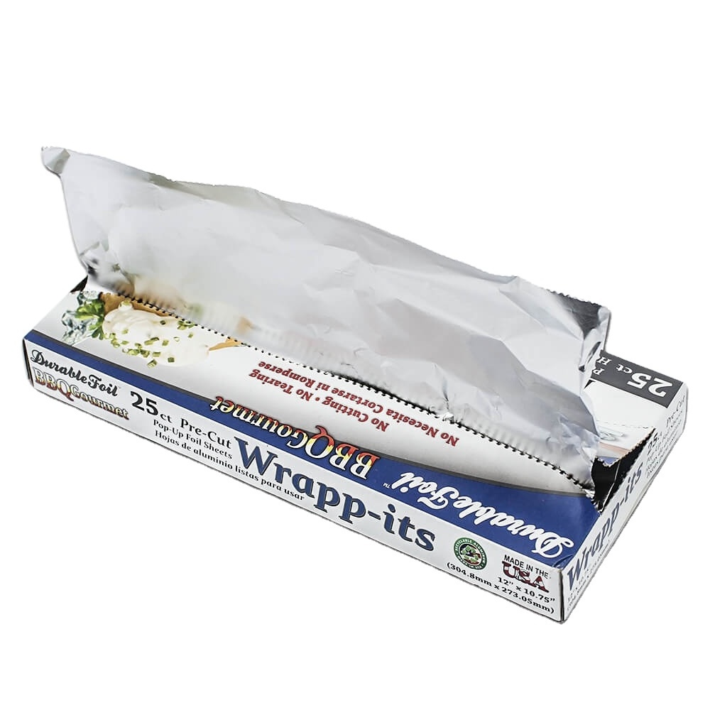 Wholesale Wrap Aluminum Foil Designer Embossed Foodservice Per Cut Pop Up Aluminum Foil Sheets