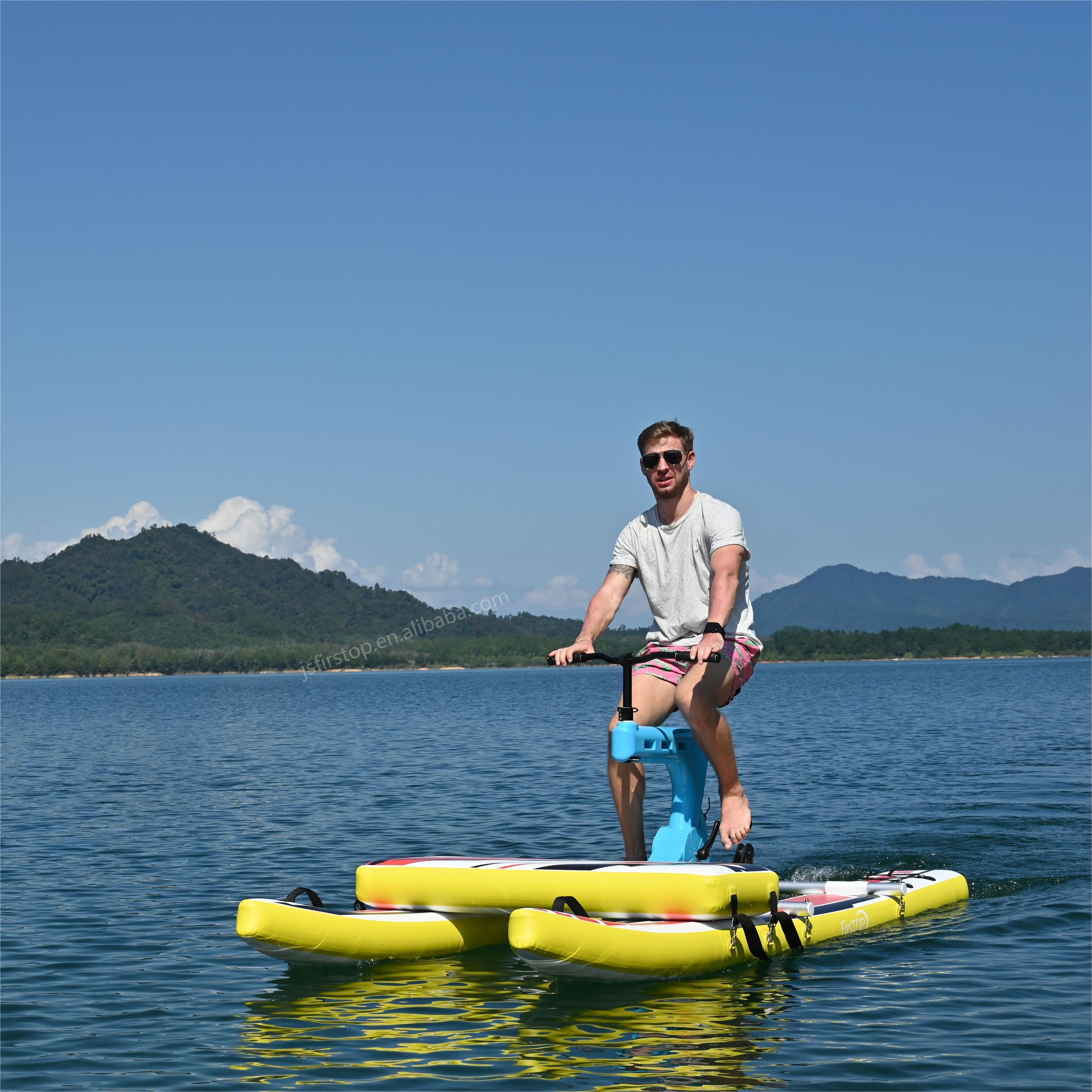 Wholesale China Supplier PVC Water Bike Pedal Pontoons Inflatable Floating Water Bicycle for 1 Person