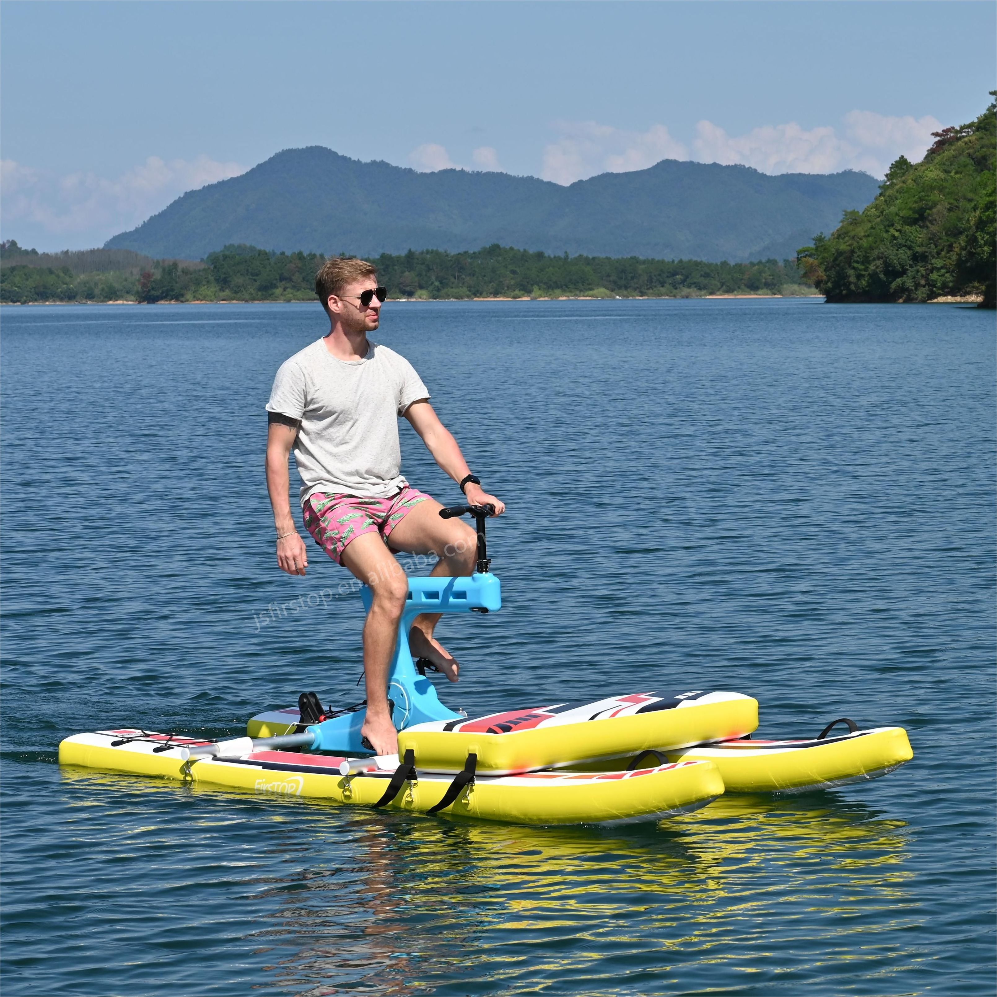 Wholesale China Supplier PVC Water Bike Pedal Pontoons Inflatable Floating Water Bicycle for 1 Person