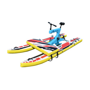 Wholesale China Supplier PVC Water Bike Pedal Pontoons Inflatable Floating Water Bicycle for 1 Person