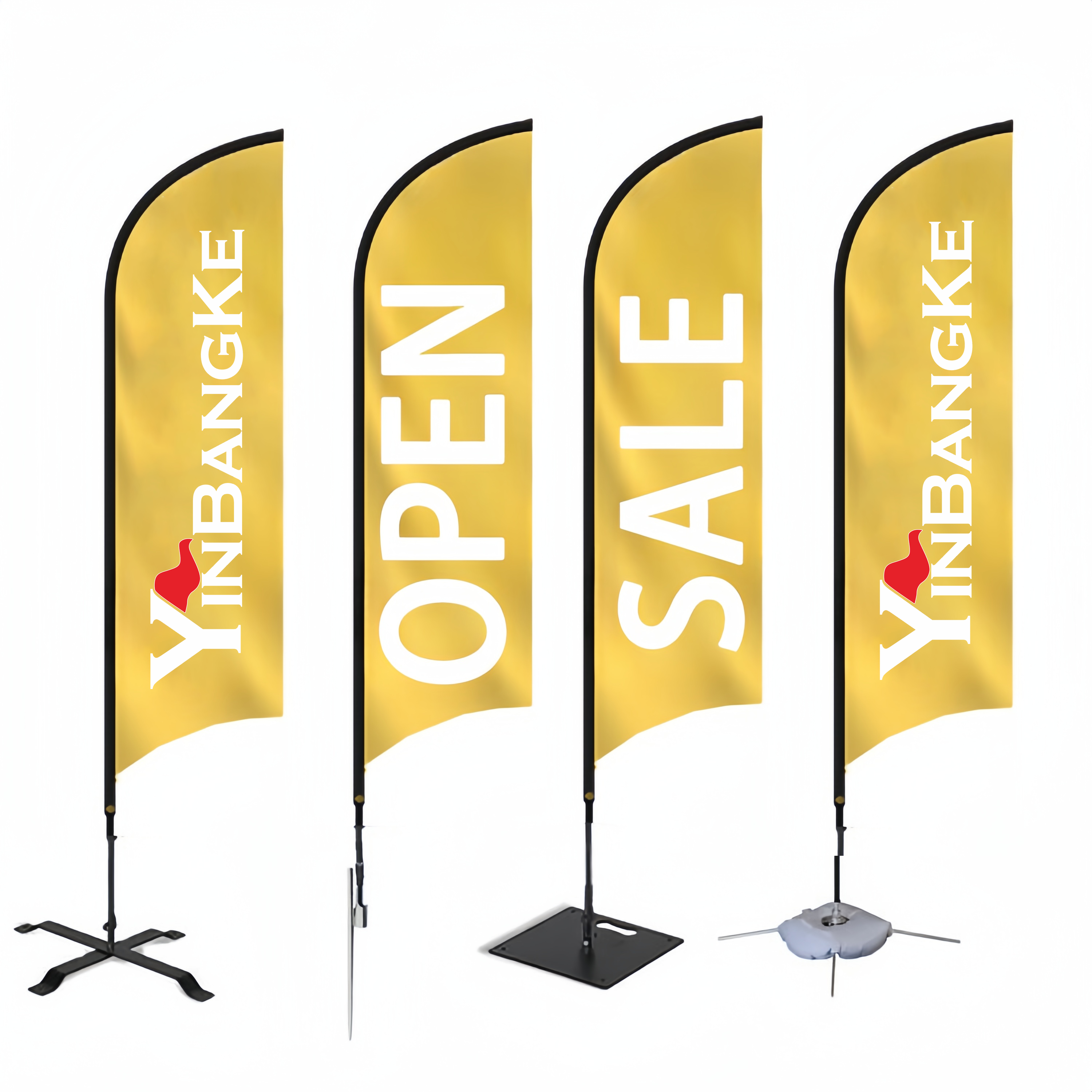 Yinbangke Outdoor Custom Logo Design Printing Promotional Banners Flying Advertising Feather Beach Flags