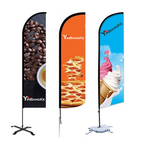 Yinbangke Outdoor Custom Logo Design Printing Promotional Banners Flying Advertising Feather Beach Flags