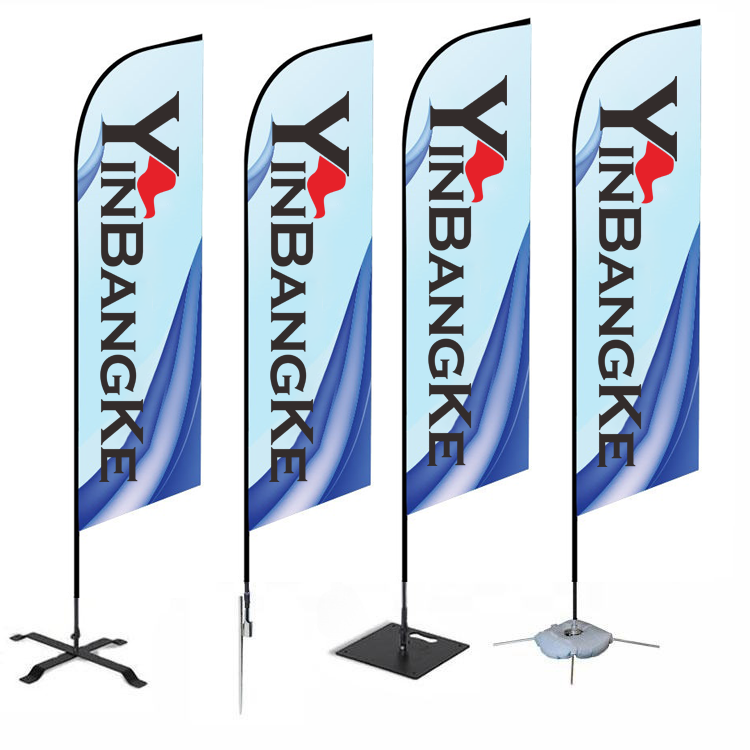 Yinbangke Outdoor Custom Logo Design Printing Promotional Banners Flying Advertising Feather Beach Flags