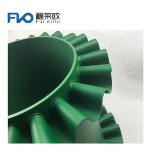 Green PVC T-type anti slip side wall baffle material conveyor belt customized by manufacturer