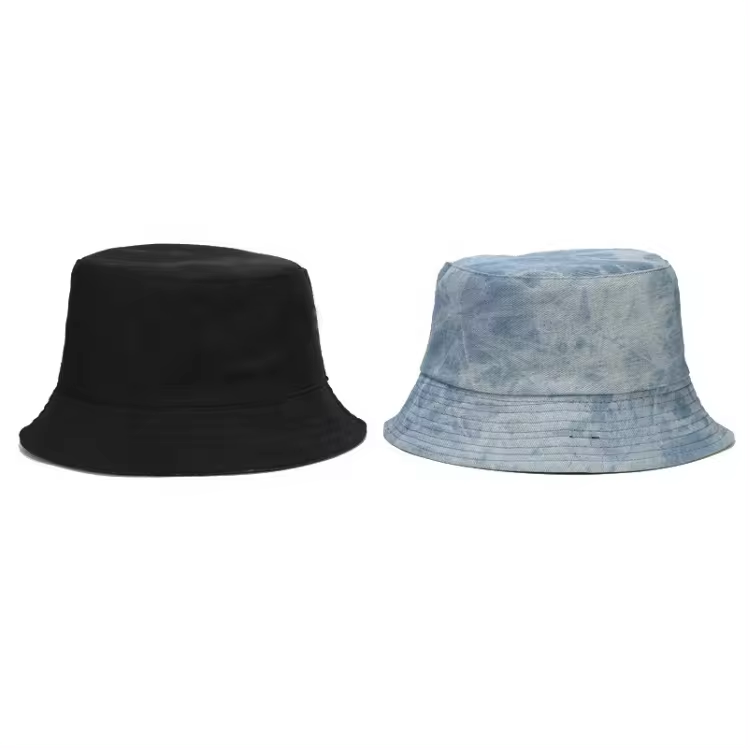 Fashion denim designer jeans blank custom logo fisherman bucket hats for women wholesale