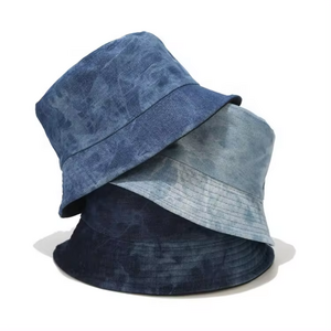 Fashion denim designer jeans blank custom logo fisherman bucket hats for women wholesale