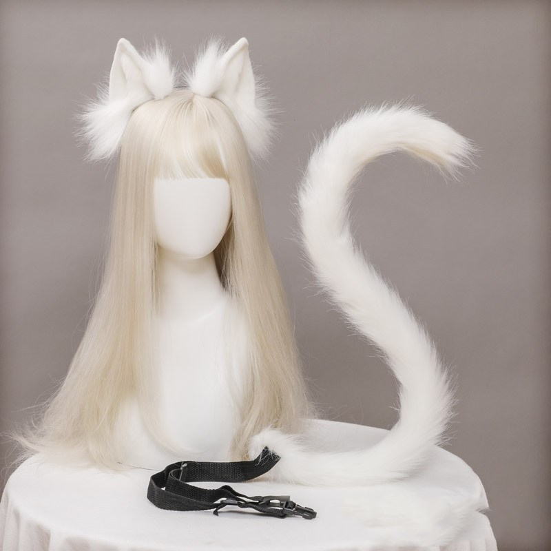 Fox Cat Ear and Tail Halloween Cosplay Accessories for Women and Girls