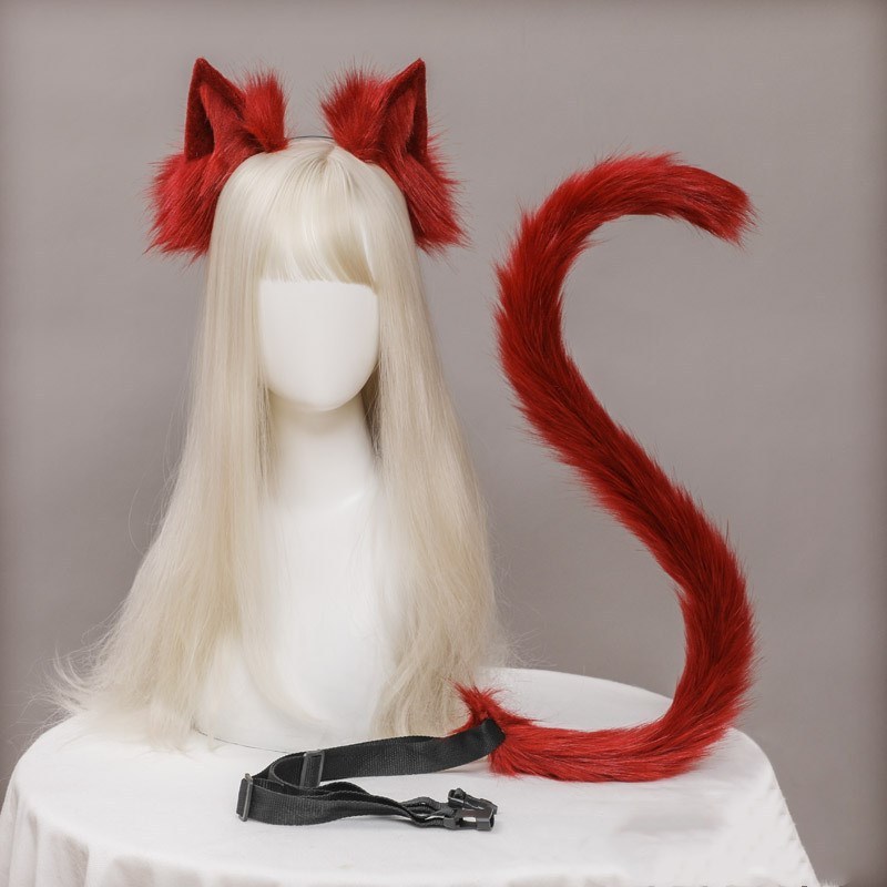 Fox Cat Ear and Tail Halloween Cosplay Accessories for Women and Girls