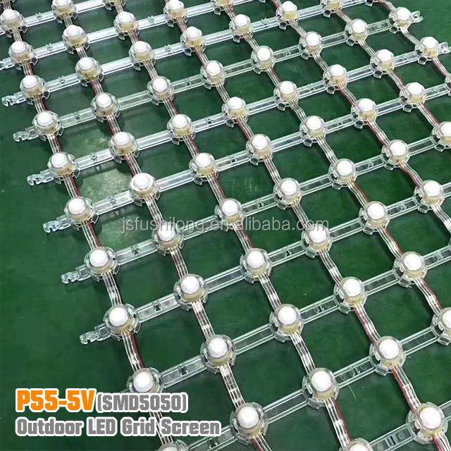 P55-1LED-SMD5050  Programmable Pixel Dot Flexible LED Pixel Curtain Mesh Roll Screen