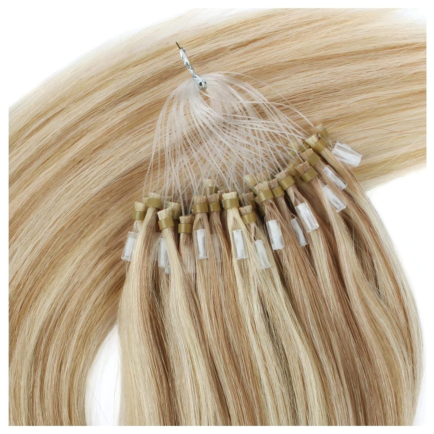 Micro Ring Human Hair Micro Loop Links Hair Extensions Wholesale Price Double Drawn Pre-bonded Keratin Human hair extensions