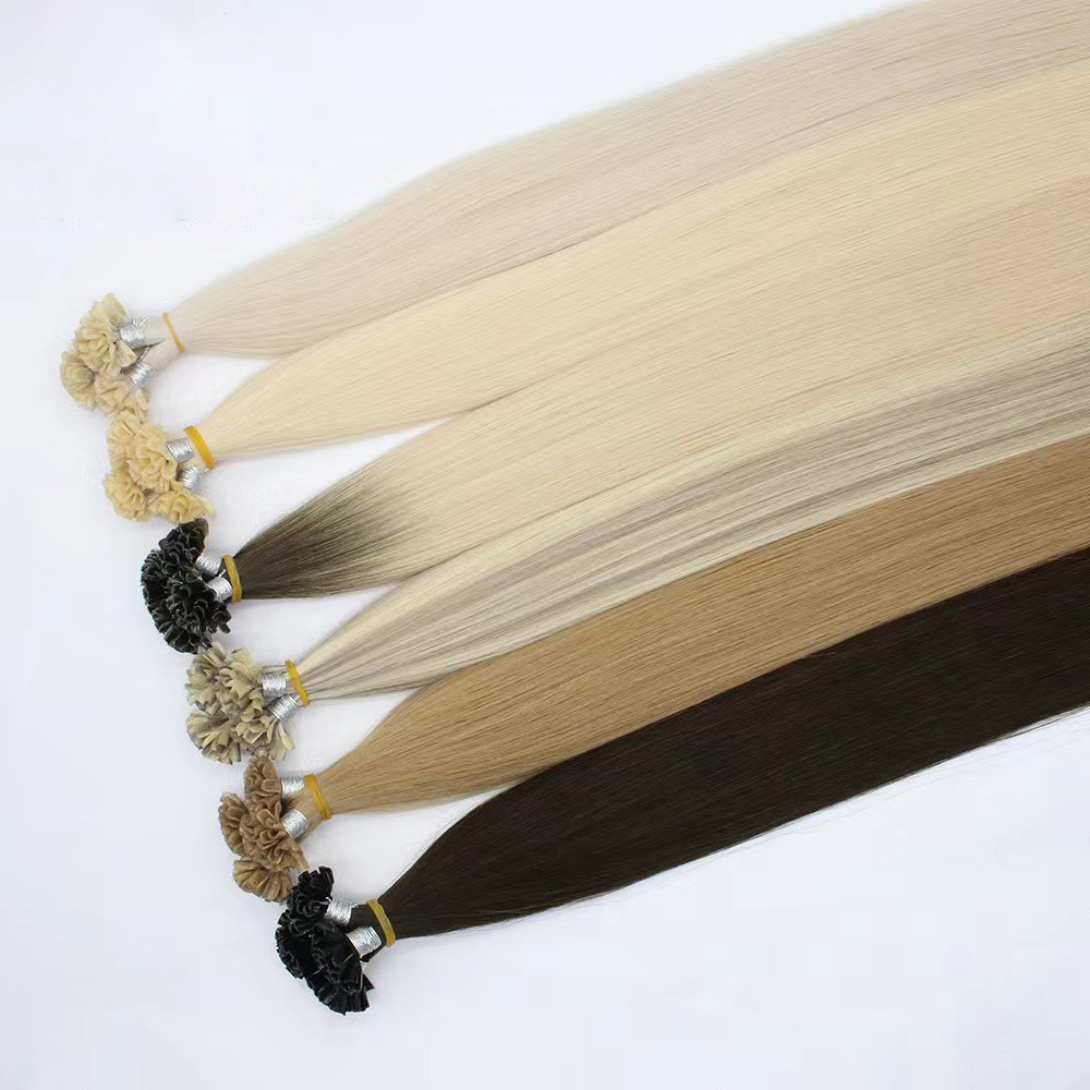 Hairmony Prebonded Double Drawn Remy I Tip Hair Extension, Virgin Russian Keratin Flat Tip Hair Extension