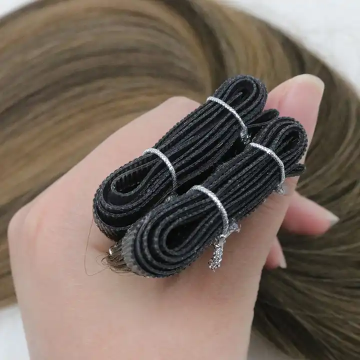 Hot Sale Russian Human hair Thick Full End Machine Flat Weft 100% Remy Virgin Cuticle Aligned Double Drawn Hair Extensions