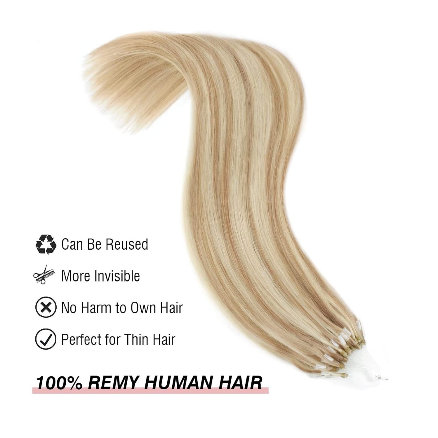 Micro Ring Human Hair Micro Loop Links Hair Extensions Wholesale Price Double Drawn Pre-bonded Keratin Human hair extensions