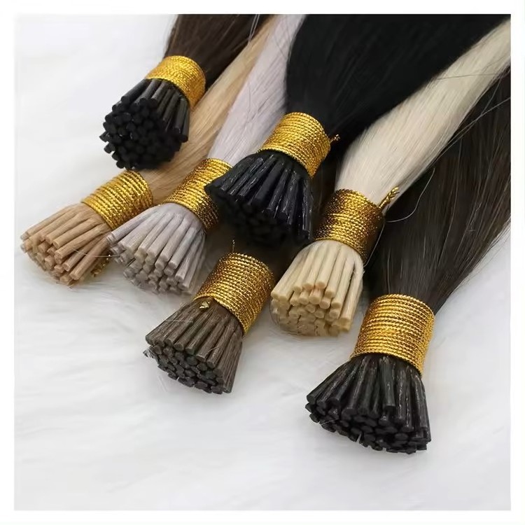 Hairmony Prebonded Double Drawn Remy I Tip Hair Extension, Virgin Russian Keratin Flat Tip Hair Extension