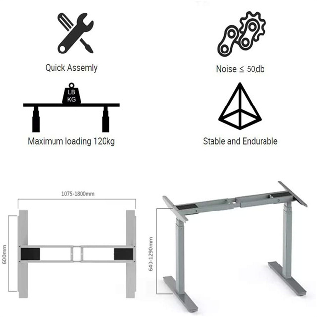 Home Office Motorized Computer Desks Frame Sit Stand Uplift Height Adjustable Column Electric Smart Standing Desk