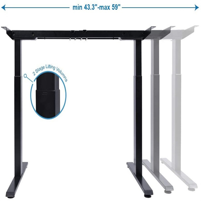 Chinese Factory Manufacturer Dual Motor Electric Standing Table Height Adjustable Desk Frame For Home Office