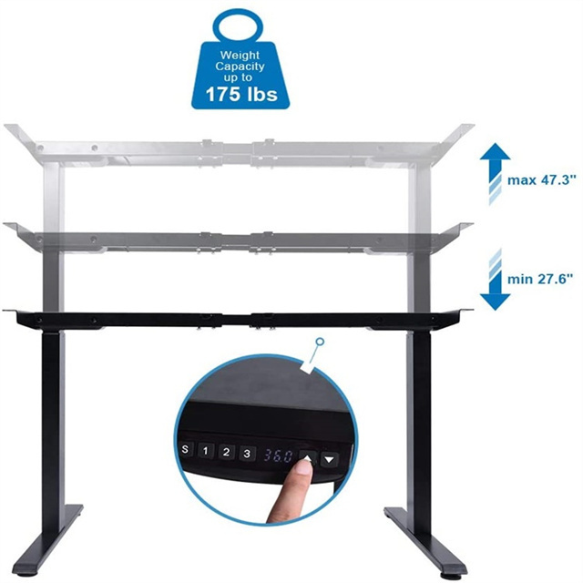 Chinese Factory Manufacturer Dual Motor Electric Standing Table Height Adjustable Desk Frame For Home Office