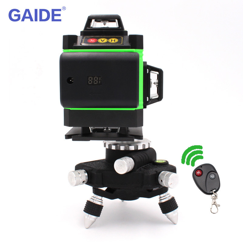 GAIDE multi lines floor leveling nivel USB charging battery green beam 3d laser level 360