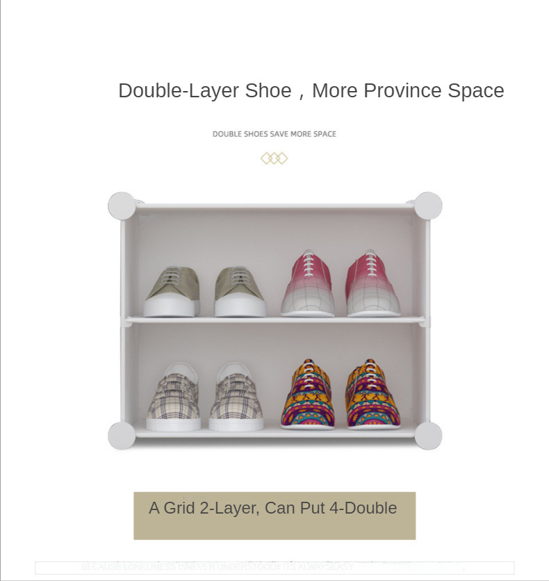 Double-layer small simple plastic shoe rack for dormitory home