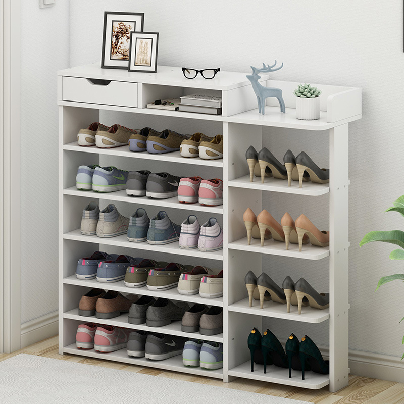 Simple structure 4-layer economical wooden shoe cabinet rack for multi-purpose