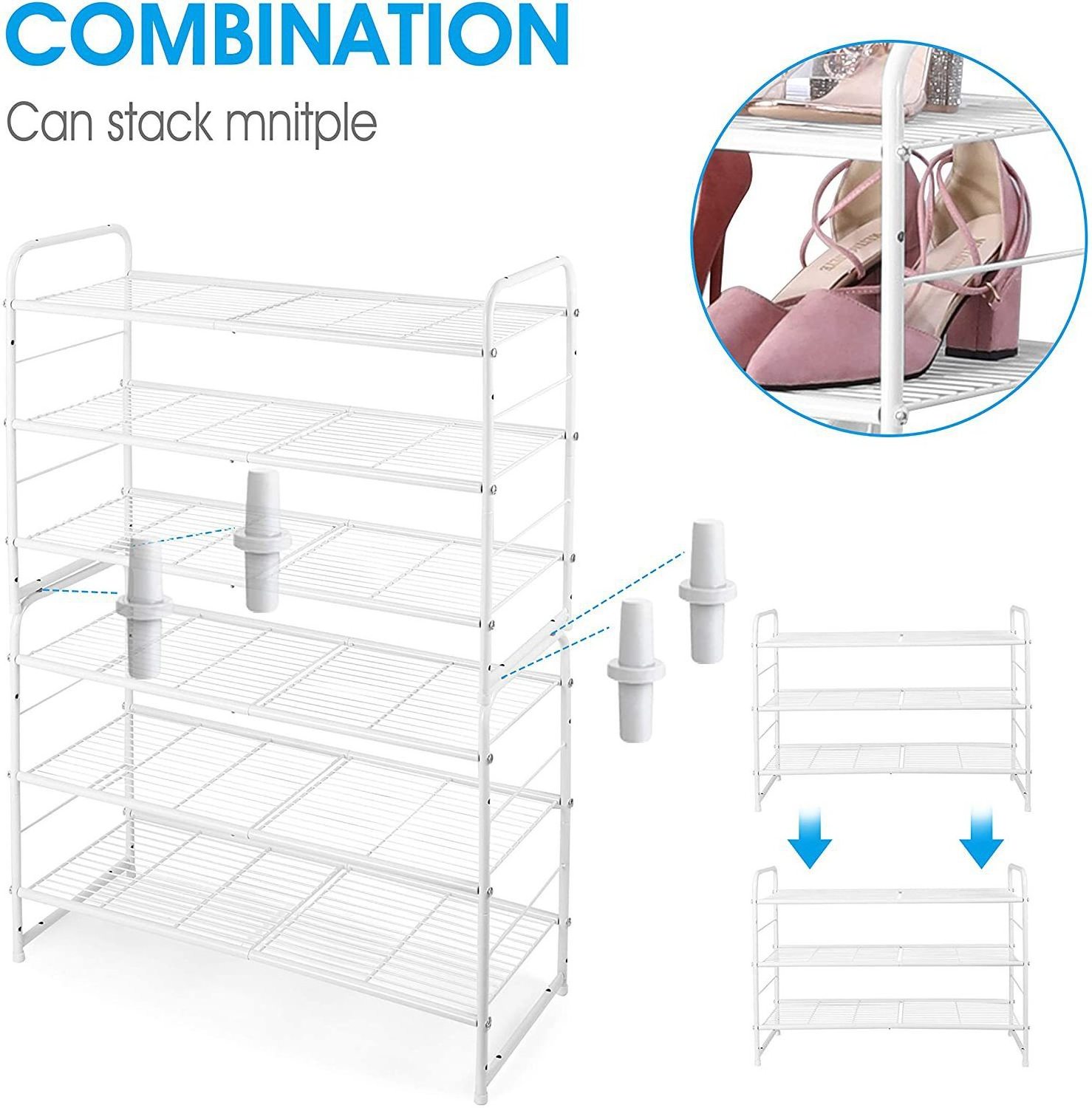 Hot Sale Three Tier Metal Shoe Rack, Customizable Storage Rack