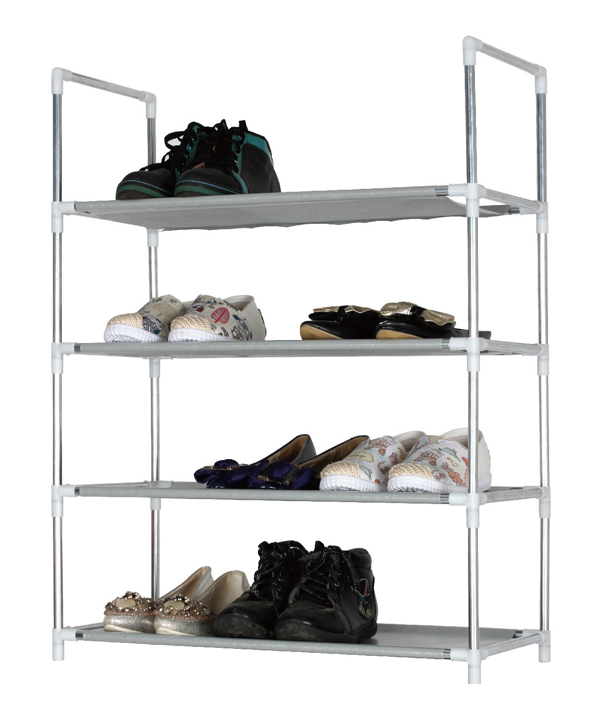 Hot Selling Simple Metal Shoe Rack, Assembly Fabric Economy Small Shoe Rack for Bedroom Dorm