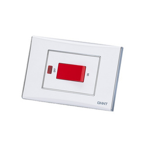 Chint british standard PC switch panel 45A DP wall plate doorbell switch with Indication lamp