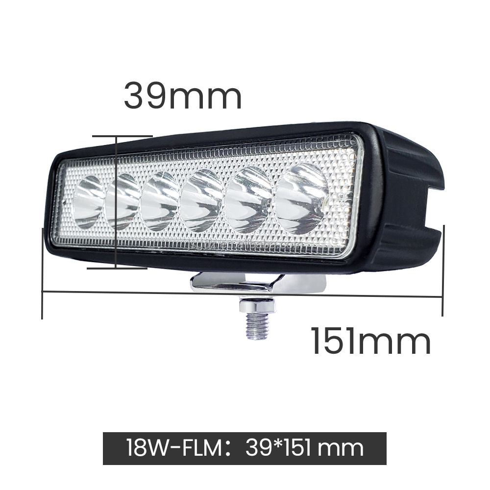 DRL Spotlight 4D lens 6 inch 18W LED Working Light Bar Car Accessories for Motorcycle Offroad Jeep Wrangler Suv Atv Boat Tractor