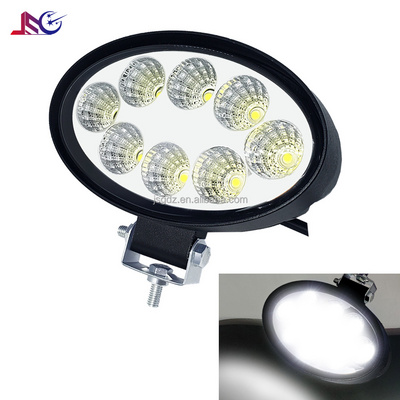 12V 24V utility auxiliary lights faros led para autos 24W Oval Led Working Light for John Deere Tractor Miller Floater Truck ATV