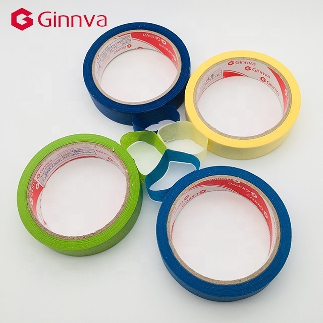 Ginnva Heat-Resistant Colored Rubber Masking Tape Single-Sided Pressure Sensitive Adhesive for Automotive Painting Applications