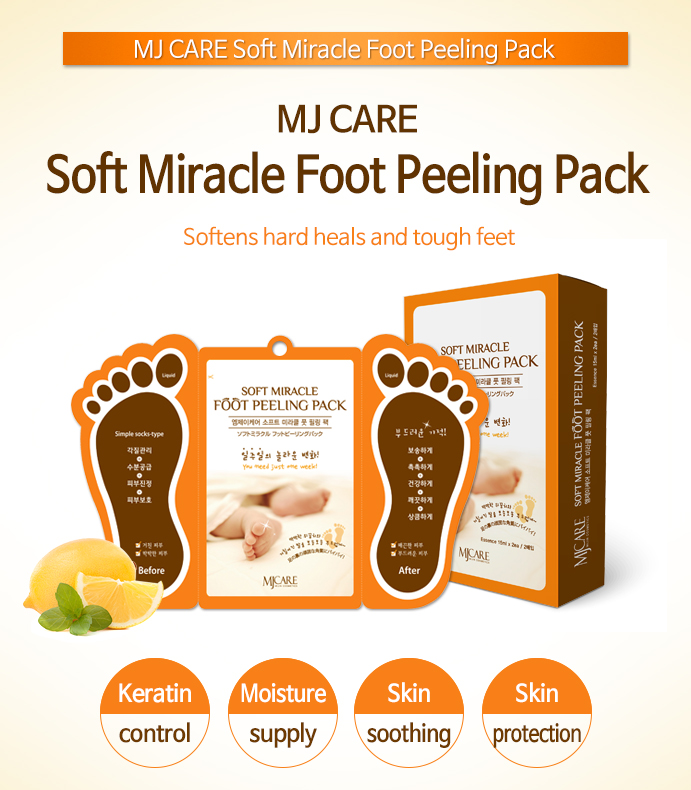 MJCARE Soft Miracle Foot Peeling Pack Korean Foot Mask Pack Korean Foot Peeling OEM OBM Private Label Custom Logo