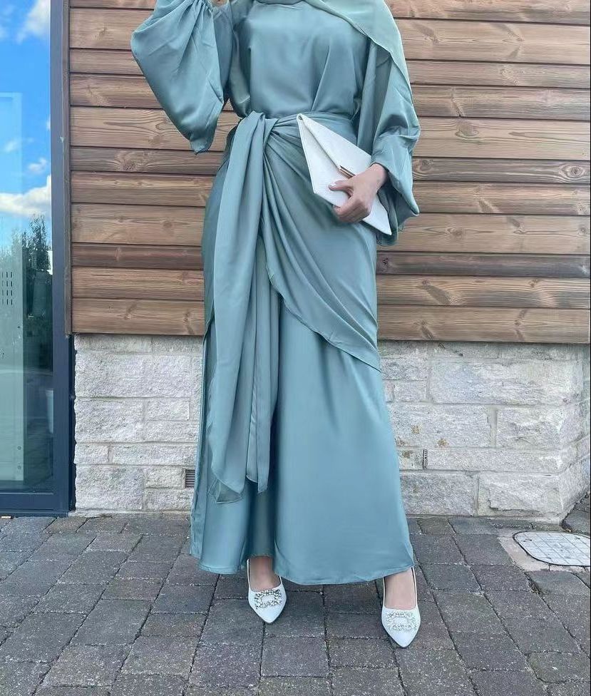 New style sudan muslim abaya thobe Dubai Middle East Robe feminine two-piece dress islamic clothing uk online glory