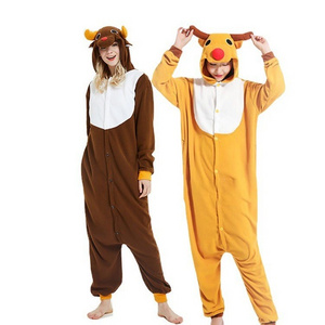 Christmas rocker sleepwear for couples cartoon pajamas sleepwear jumpsuit