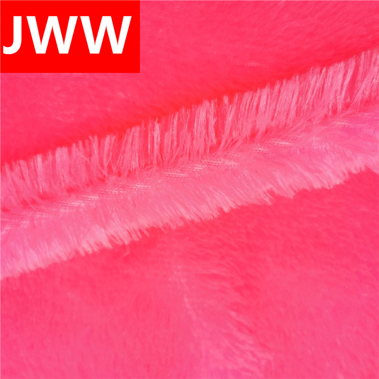 Quilted polyester material hair height 20mm warp long pile plush velvet fabric for toy upholstery home textile