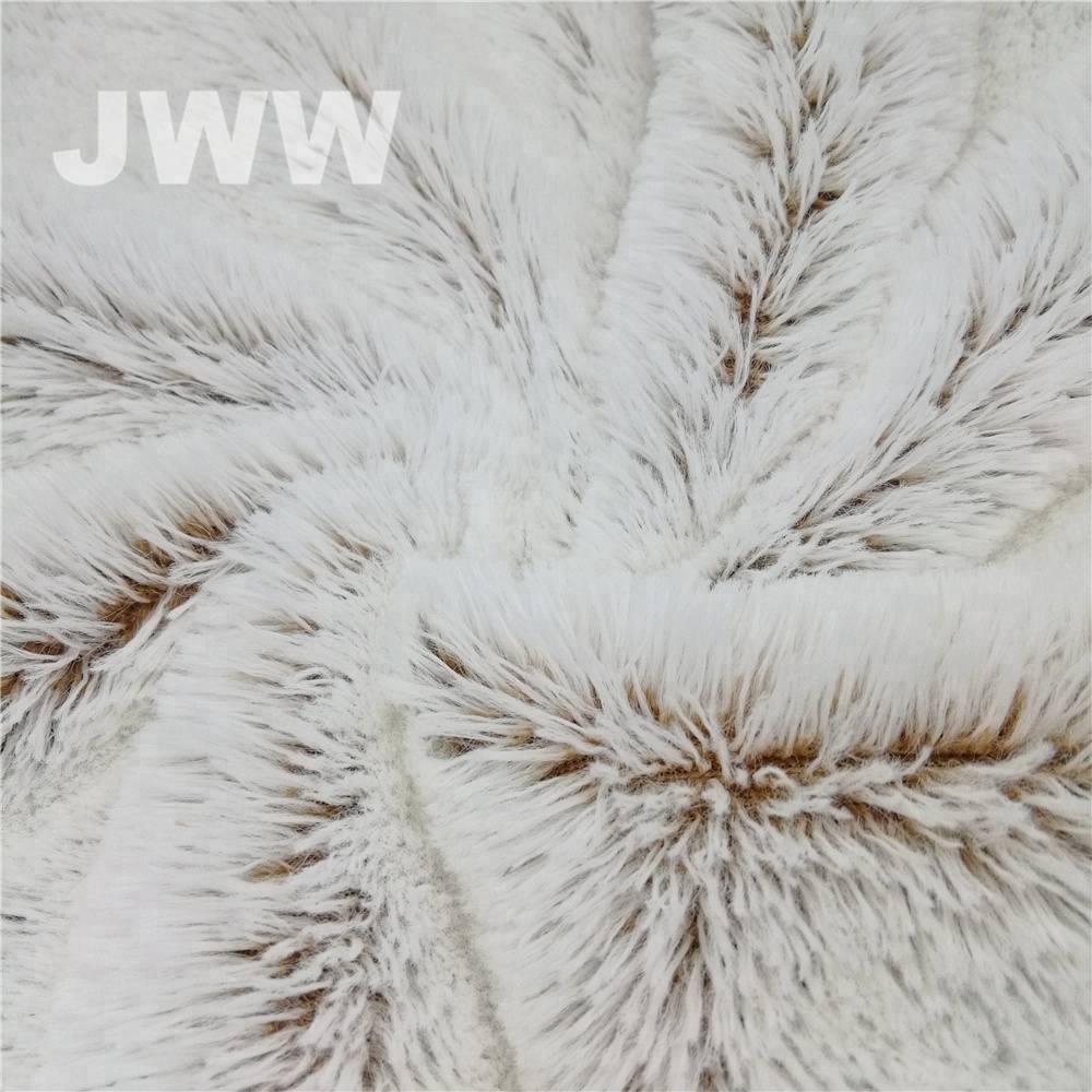 Very soft long pile white and black faux fur minky Fabric Wholesale