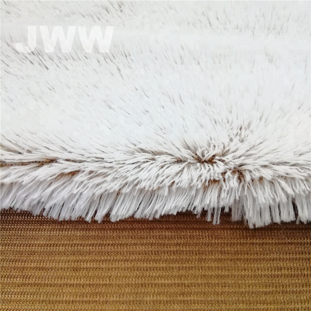 Very soft long pile white and black faux fur minky Fabric Wholesale