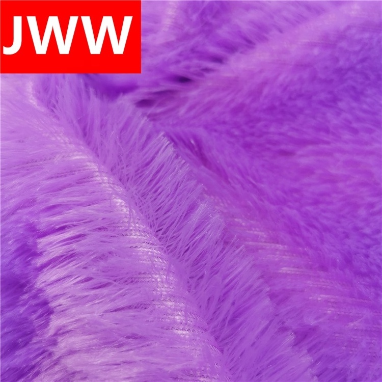 Quilted polyester material hair height 20mm warp long pile plush velvet fabric for toy upholstery home textile