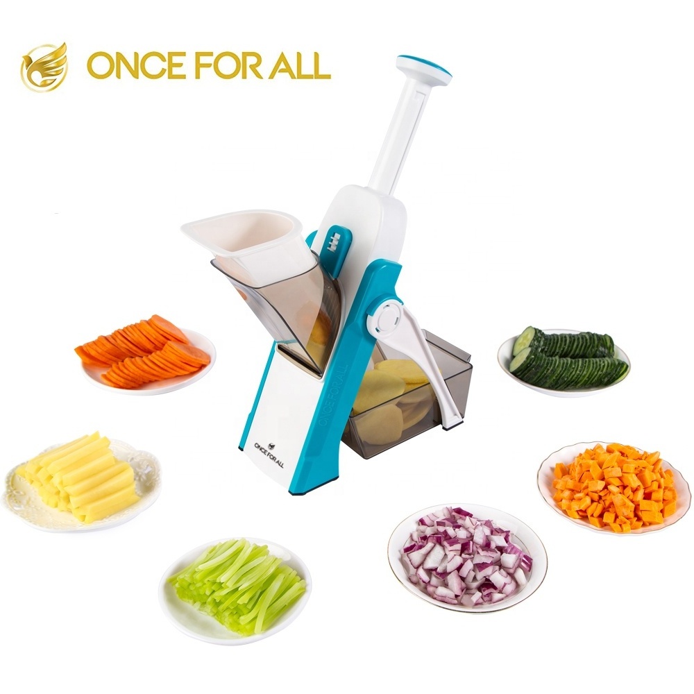 ONCE FOR ALL Safety Kitchen Mandoline Slicer For Vegetables Manual 4 Cutting Modes Vegetable Cutter