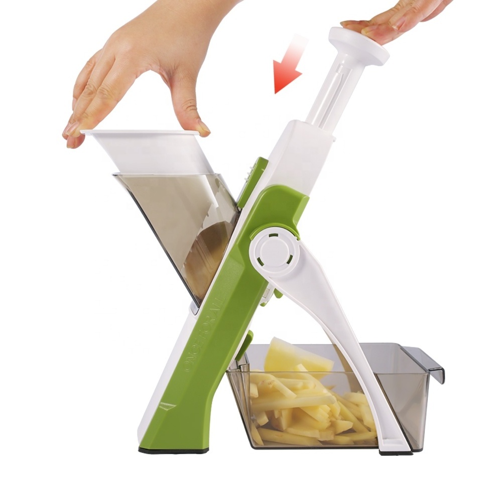 ONCE FOR ALL Multifunctional Vegetable Cutter 4 IN 1 Mandoline Slicer And Chopper For Kitchen Safety Use