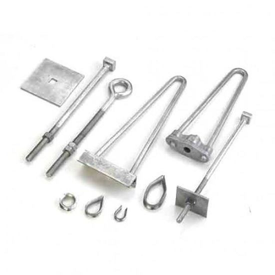 Overhead Line Hardware Hot Dipped Galvanized HDG Stay Base Plate Thimble Eye Bolt Turnbuckle Set Assembly Stay Rod