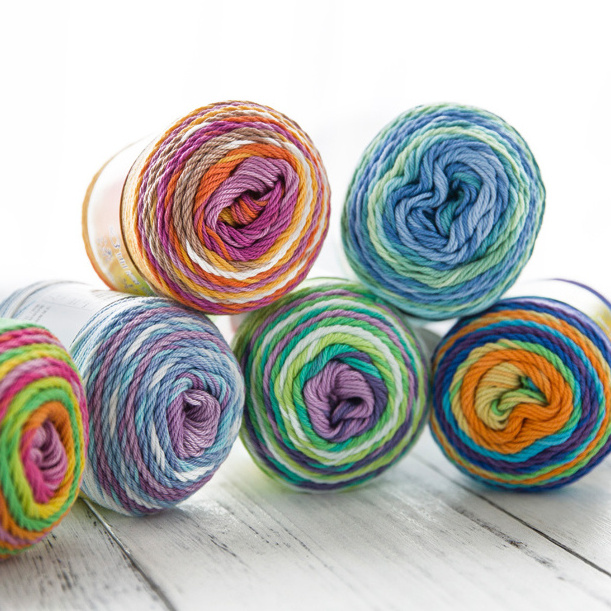 Hot sale multi color light weight 100% mercerized cotton baby yarn