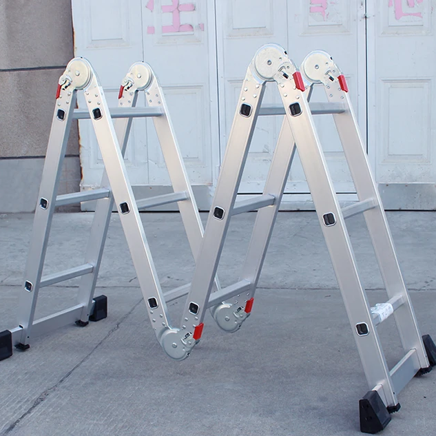 EN131 GS 4x2 4x3 4x4 4x5 4x6 multifunctional folding ladder hinge portable aluminium step ladders multi purpose ladder