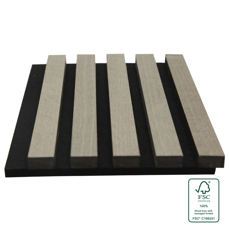 FSC certified factory  recyclable wooden PET acoustic panel acoustic slat wood panels