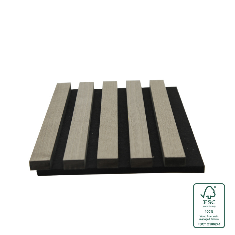 FSC certified factory  recyclable wooden PET acoustic panel acoustic slat wood panels