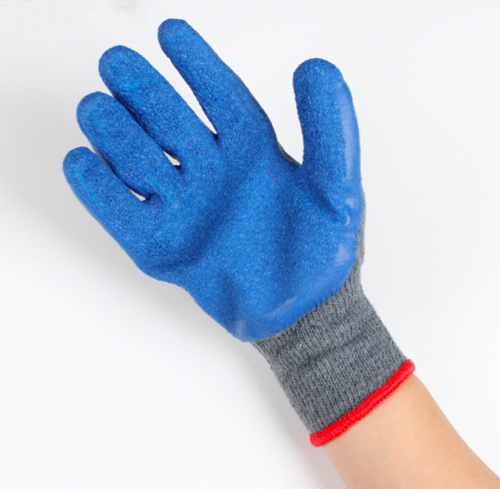 China Big Factory Good Price Hand Protection Rubber Coated Latex Wrinkle Safety Work Gloves labor gloves